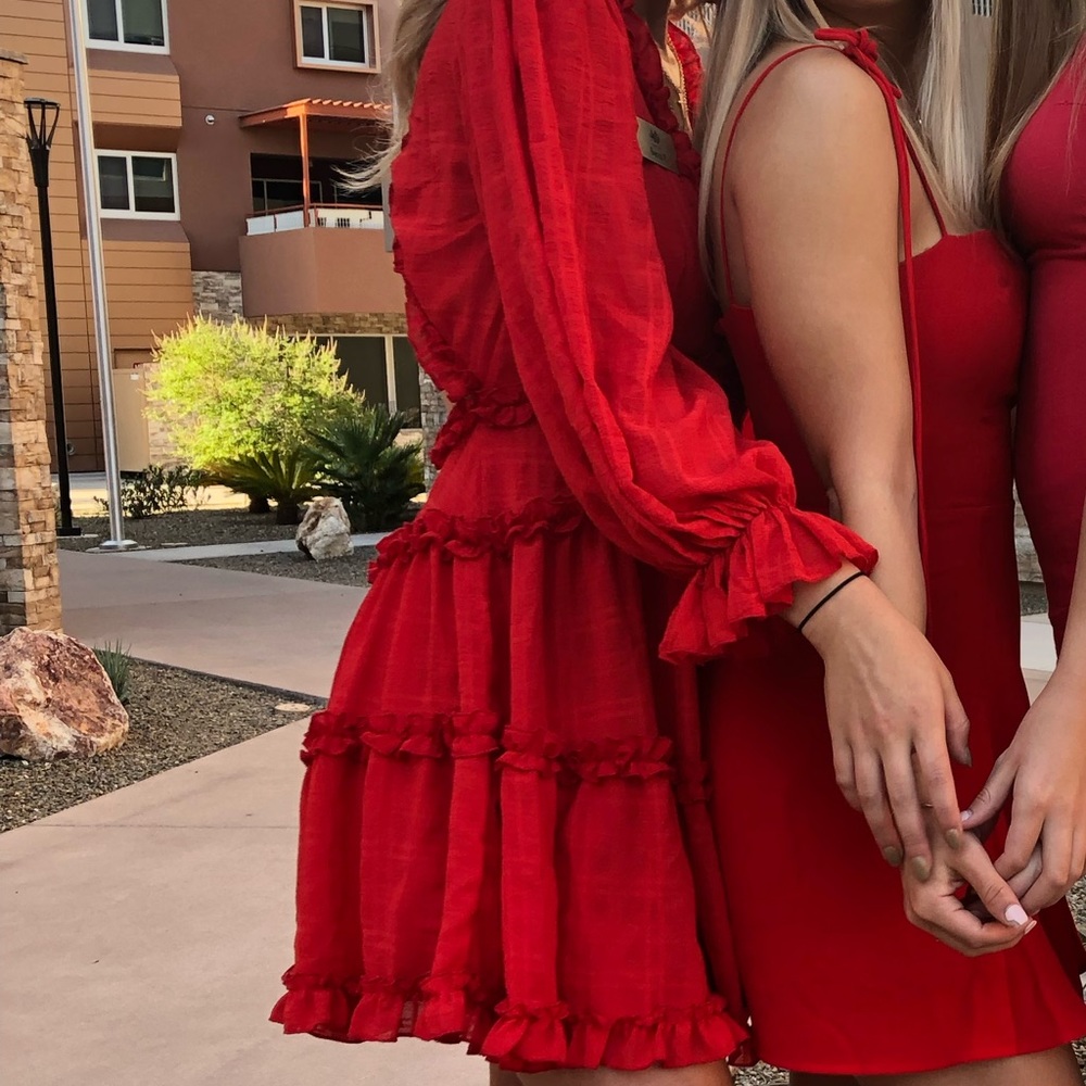 Ruffled Red Dress